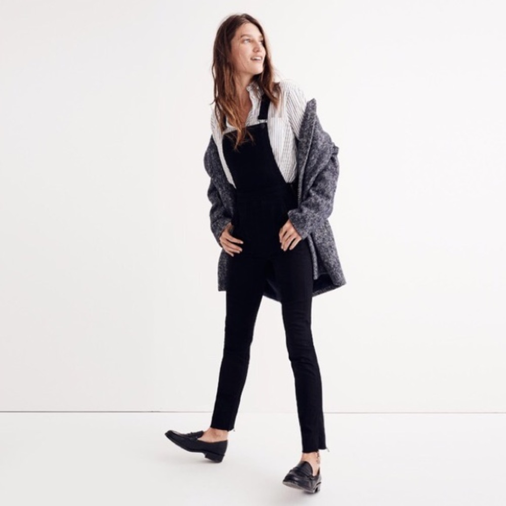 Madewell Raw Hem Black Overalls
